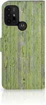 Wallet Book Case Motorola Moto G10 | G20 | G30 Telefoon Hoesje Green Wood