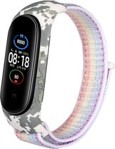 Nylon bandje - Geschikt voor Xiaomi Mi Band (3,4,5) - Regenboog