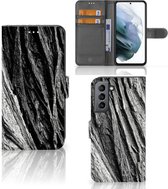 Wallet Book Case Geschikt voor Samsung Galaxy S21 FE Smartphone Hoesje Valentijn Cadeautje Man Boomschors