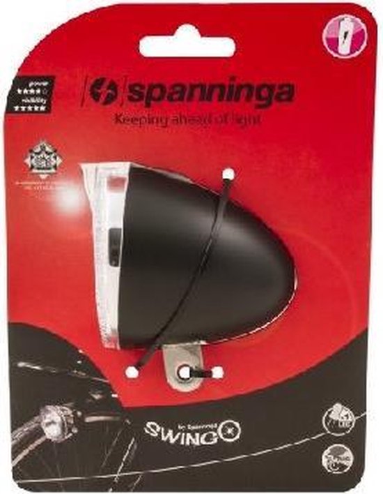 Spanninga Retro fietskoplamp - LED verlichting - Zwart - Waterbestendig - Inclusief batterijen — afbeelding 5