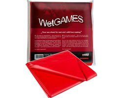 WetGAMES Sex Erotiek Lak Laken 180 x 220 cm - ROOD Volledig waterproof