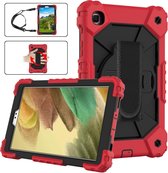 Samsung Galaxy Tab A7 Lite 8.7-inch T220/T225 Kickstand Rood PC Siliconen 360 ° Draaibare Tablet Case Cover Hoes Hoesje ASTBL