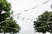 Witte Vlaggenlijn – Slinger Groot XL | Effen – 12 meter | Bruiloft – Wedding Marriage – Huwelijk – Geboorte – Feest – Verjaardag – Jubileum – Bruiloft – Babyshower – Event – Birthday | DH Collection