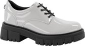 Oxmox Dames Lichtgrijze dandy veterschoen lak - Maat 38