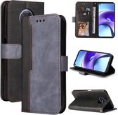 Voor Xiaomi Redmi Note 9T / Note 9 5G Zakelijke stiksels-kleur Horizontale Flip PU lederen tas met houder & kaartsleuven & fotolijst (grijs)