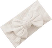 Kinder Haarband Wit-Crème Strik / Bow | Microfiber | 0-6 jaar | Fashion Favorite