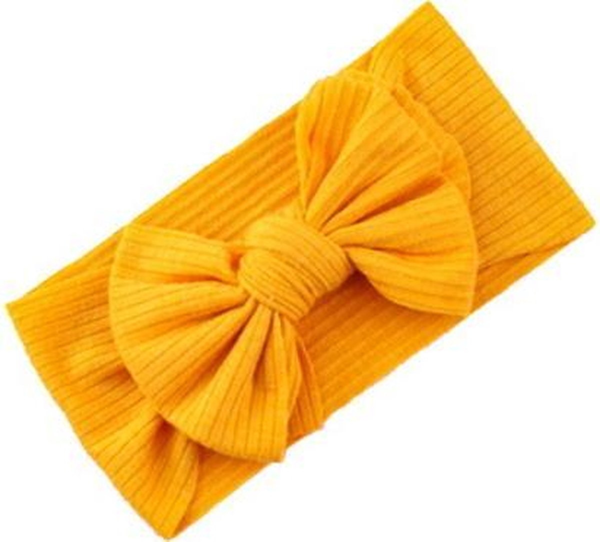 Kinder Haarband Okergeel Strik / Bow | Microfiber | 0-6 jaar | Fashion Favorite