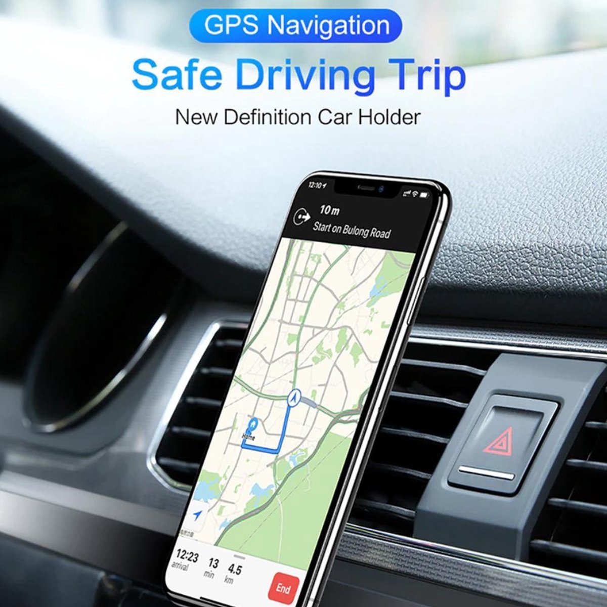 Support de téléphone universel ABS pour grille d'aération de voiture Maclean
