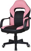 Gamestoel Thomas junior - bureaustoel gaming stijl - hoogte verstelbaar - roze zwart