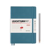 Leuchtturm - Agenda - 2022 - Week planner - 1 week per 2 pagina's met notitie - 12 maanden - A5 - 14,5 x 21 cm - Hardcover - Grijs Blauw