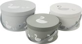J-Line Set Van 3 Dozen Zwaan Papier Wit/Grijs
