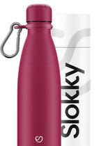 Slokky - Matte Pink Thermosfles, Dop & Karabijnhaak - 500ml