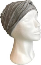 Chemo muts van Softies - Cap met tulband - Licht grijs