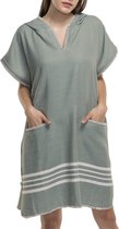 Strandponcho Sultan Almond Green - S/M - dames poncho - poncho volwassen - poncho met capuchon - S/M - saunaponcho - damesponcho