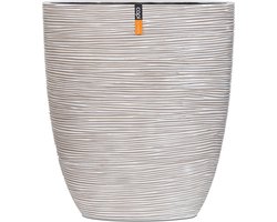 Capi Europe - Bloempot ovaal hoog Rib Indoor - 14x32x17 - Ivoor - Opening Ø30 - Bloempot voor binnen - 5 jaar garantie - BOFI193