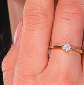 Hemels juwelier- HMLR116- Dames- Damesring- 14k geel gouden- Ring- Verlovingsring- Maat55 - 17,5mm- Moederdag aanbieding