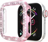 Hoesje geschikt voor Apple Watch 40MM - Bumper hoesje - Diamant - TPU - Roze