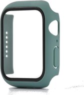 Hoesje geschikt voor Apple Watch 44MM - Hardcase - Screenprotector - Kunststof - Zeeblauw