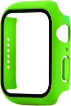 Hoesje geschikt voor Apple Watch 42MM - Hardcase - Screenprotector - Kunststof - Lichtgroen