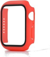 Apple Watch 44MM Full Cover Hoesje + Screenprotector - Kunststof - TPU - Apple Watch Case - Rood
