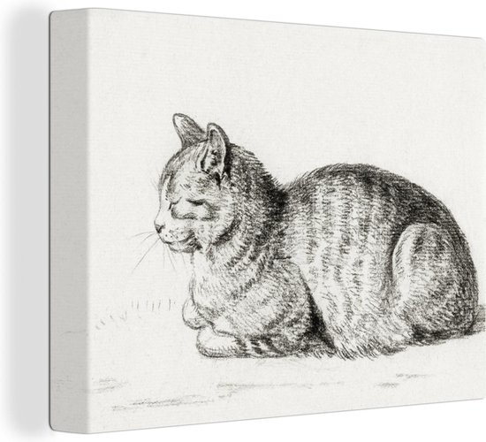 media Verwacht het Ontmoedigd zijn Canvas Schilderij Liggende kat - schilderij van Jean Bernard - 120x90 cm -  Wanddecoratie | bol.com