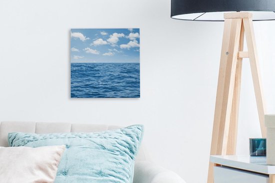 Peintures sur toile Mer - Nuages - Blauw - 20x20 cm - Décoration murale