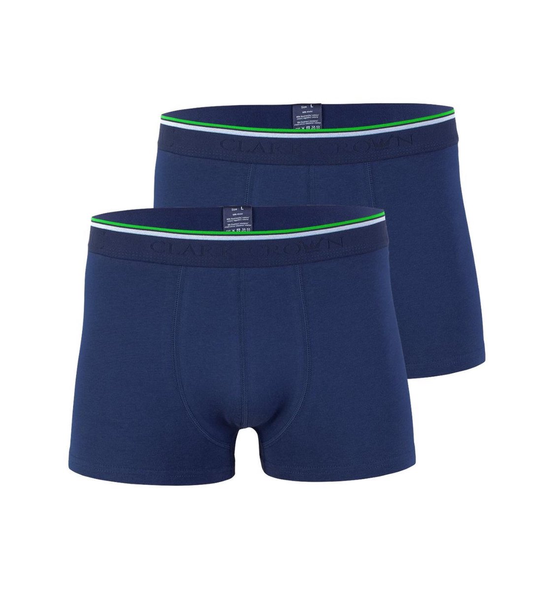 CLARK CROWN BAMBOE Boxershorts 2x Navy individuele verpakking maat-XL