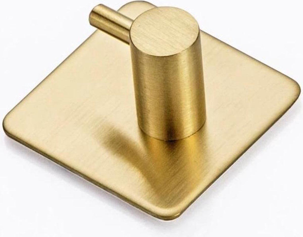 Handdoek Haakjes Badkamer ‘Goud’ RVS – 4 +1 GRATIS – Kapstok - Handdoek Rek Badkamer – Badkamer Accessoires – Handdoekhaakjes