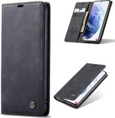 Samsung Galaxy A22 5G Casemania Hoesje Charcoal Gray - Portemonnee Book Case