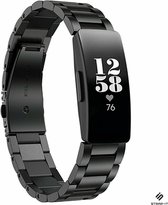 Stalen Smartwatch bandje - Geschikt voor Fitbit Inspire / Inspire HR / Inspire 2 stalen bandje - zwart - Strap-it Horlogeband / Polsband / Armband