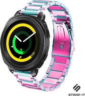 Stalen Smartwatch bandje - Geschikt voor  Samsung Gear Sport stalen band - regenboog - Strap-it Horlogeband / Polsband / Armband