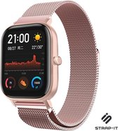 Milanees Smartwatch bandje - Geschikt voor  Xiaomi Amazfit GTS Milanese band - roze - Strap-it Horlogeband / Polsband / Armband