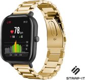 Stalen Smartwatch bandje - Geschikt voor  Xiaomi Amazfit GTS stalen band - goud - Strap-it Horlogeband / Polsband / Armband