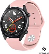 Siliconen Smartwatch bandje - Geschikt voor Huawei Watch GT sport band - roze - Strap-it Horlogeband / Polsband / Armband - 46mm