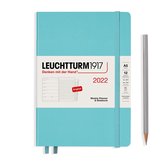Leuchtturm - Agenda - 2022 - Weekly planner - 1 week per pagina met notitie -12 maanden - A5 - 14,5 x 21 cm - Hardcover - Hemel Blauw