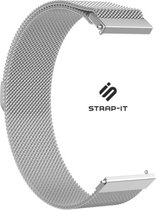 Milanees Smartwatch bandje - Geschikt voor Strap-it 20mm Milanees bandje RVS - Quick release - zilver - Strap-it Horlogeband / Polsband / Armband