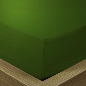 Hoeslaken Katoen Olijfgroen/Groen 180x220 + 30cm