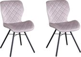 Marieke velvet stoel - Velvet - Taupe - Set van 2