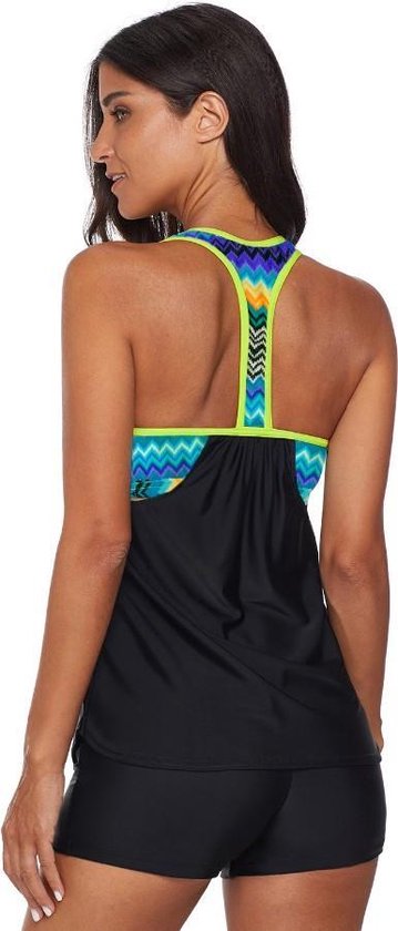 Racerback Tankini Dames 2 Delig Zwart Print Maat XL Thoria bol