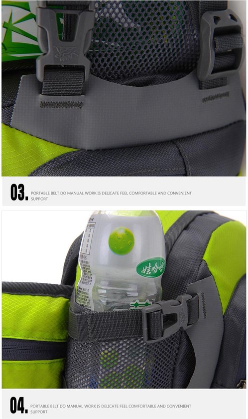 Heuptas voor dames en heren, waterafstotend, met flessenhouder, multifunctionele riem, verstelbare heuptas voor wandelen, hondenwandelingen en outdoor-activiteiten, blauw