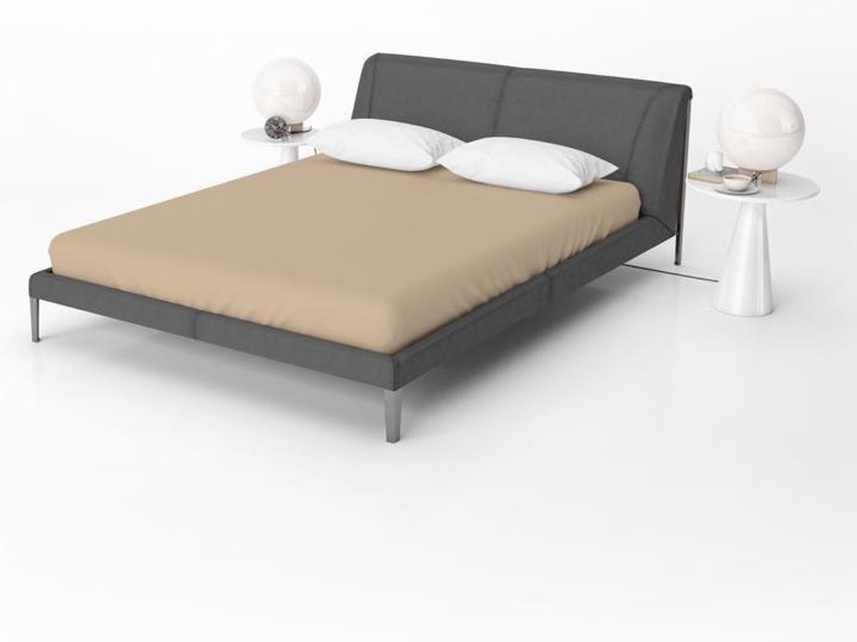 Jersey Hoeslaken Taupe Lits-Jumeaux 160/180 x 200 cm