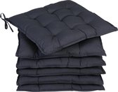 Lot De 4 Coussins De Chaise Antidérapants HAVARGO - 41x39cm, Gris, Lavables, Intérieur/extérieur