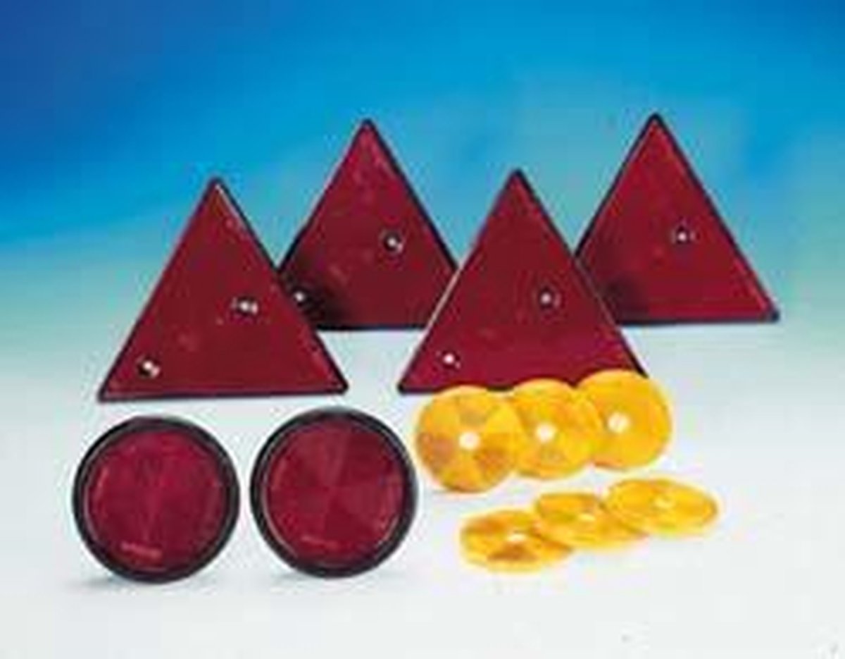 Dragon-Tools Aanhanger Reflectoren - Rond & Driehoek - Rood - 12 delig – foto 3