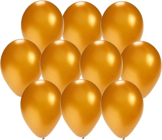 Bellatio Decorations ballonnen - 30 stuks - goud - 27 cm - helium of lucht - verjaardag / versiering