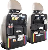 Bolke® - Auto organizer 1x - auto organizer autostoel - auto organizer met tablethouder - auto organizer kinderen - luxe uitstraling - grijze viltstof