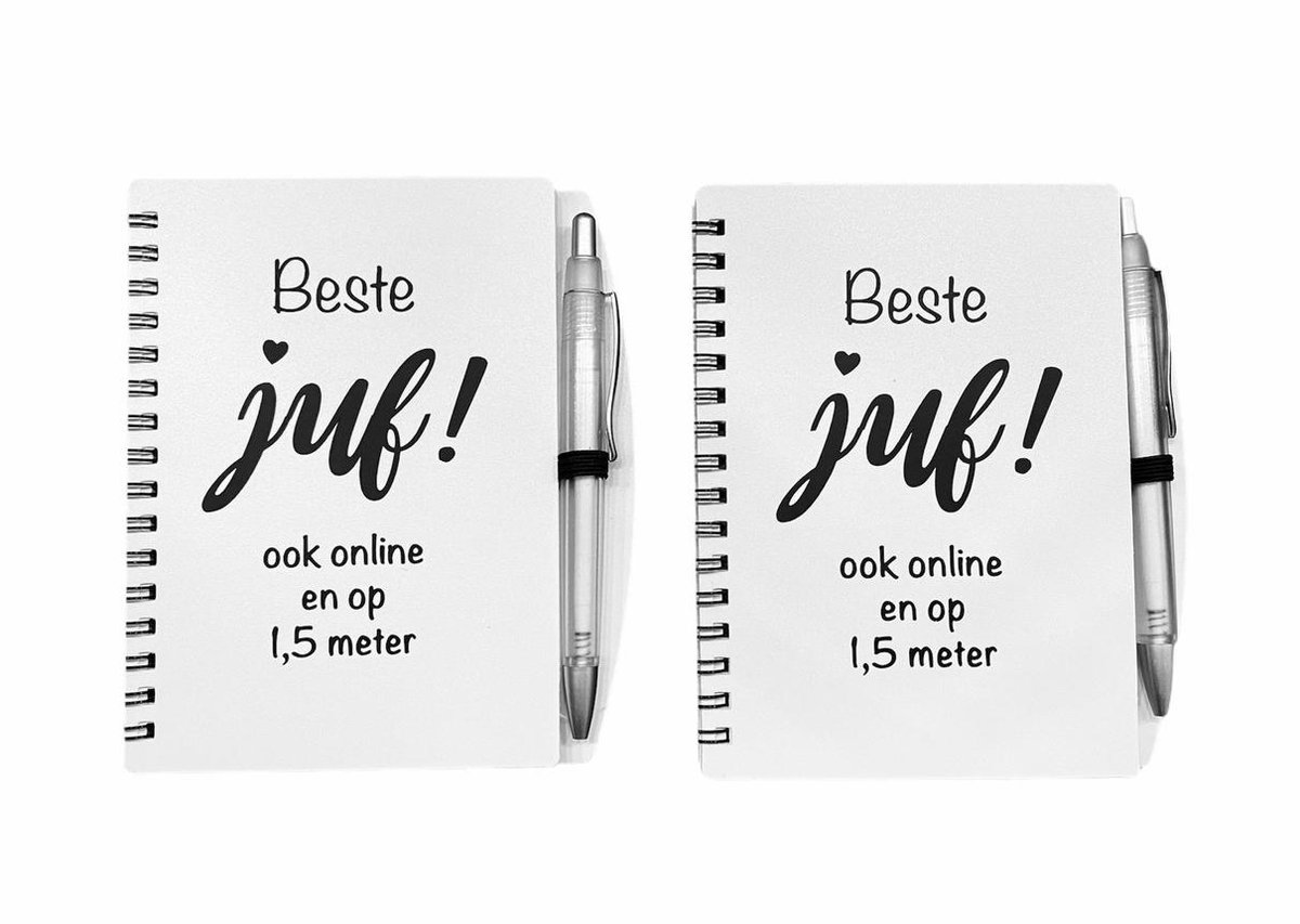 2 notitieboekjes met pen | Juf Cadeau | Einde Schooljaar | Juf Bedankje