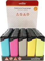 Klik aanstekers Unilite - Matt rubber color - 50 stuks in tray - navulbaar