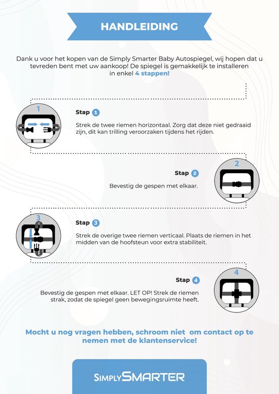 Simply Smarter Autospiegel Baby - Verstelbare Achteruitkijk Baby Spiegel - Auto Veiligheidsspiegel Baby - 360° Draaibaar - Achterbank Spiegel Baby - Baby Veiligheid - Universele Baby Autospiegel - Hoofdsteun Autospiegel - Kind Auto Accessoires van Simply Smarter — afbeelding 5