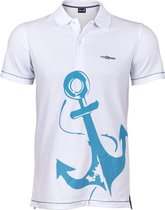 Anemoss Marine wit T-shirt met polokraag voor heren - Polo T-shirt - 100% Katoen - Maat M