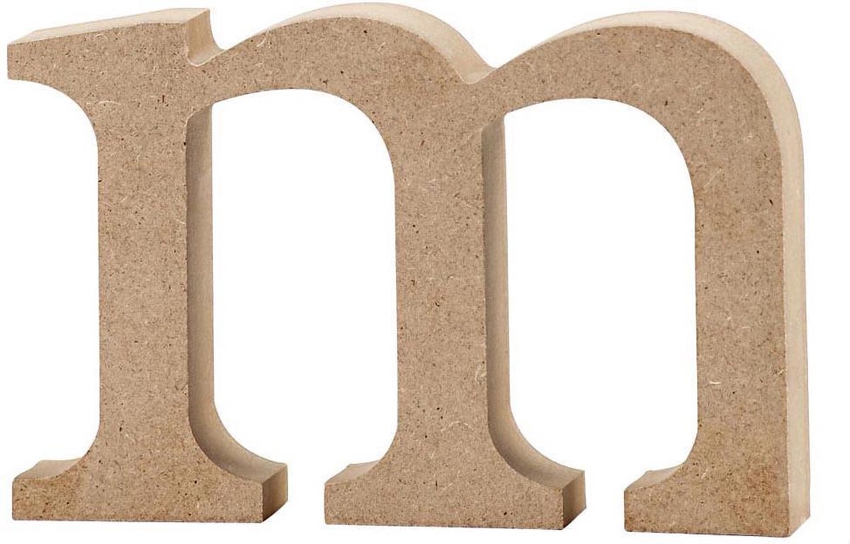 Letter. m. H: 8 cm. 2 cm. mdf - 1 st